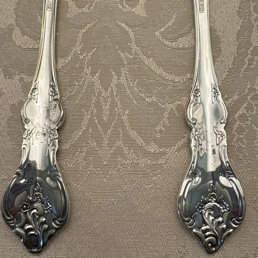 Orleans International Silver Shell Casserole Spoon Cold Meat Serving Fork Set